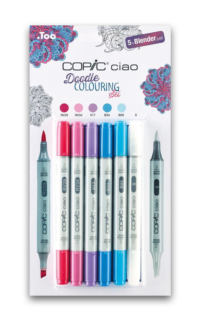 Copic Ciao 5pc +1 Blender Pen Doodle Colouring Set