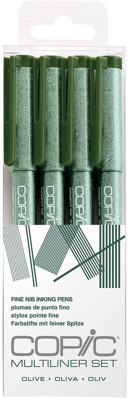 Copic Multiliner Fine Pen Set - Olive (4pc)