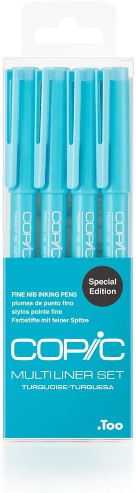 Copic Multiliner Pen Set - Turquoise (4pc)