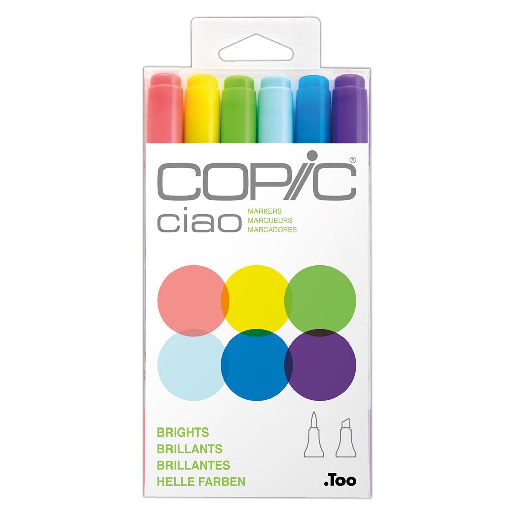 Copic Ciao Marker Pen Set - Brights (6pc)