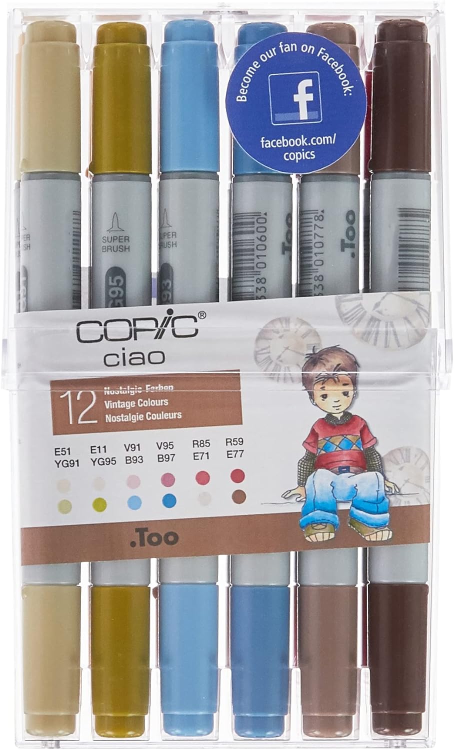 Copic Ciao Marker Pen Set - Vintage Colours (12pc)