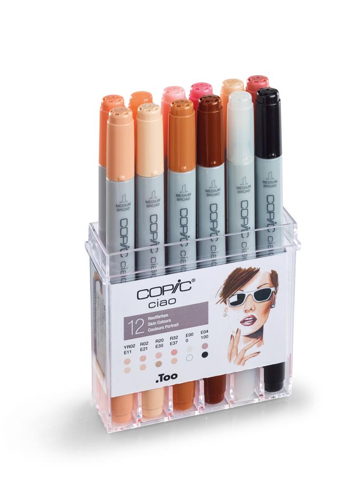 Copic Ciao Marker Pen Set - Skin Tones (12pc)