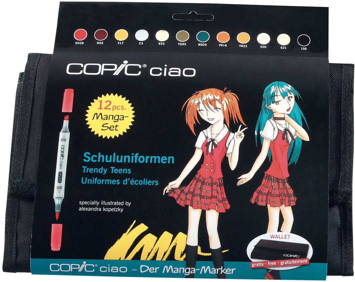 Copic Ciao Manga Marker Pen Set - School Uniform (12pc)