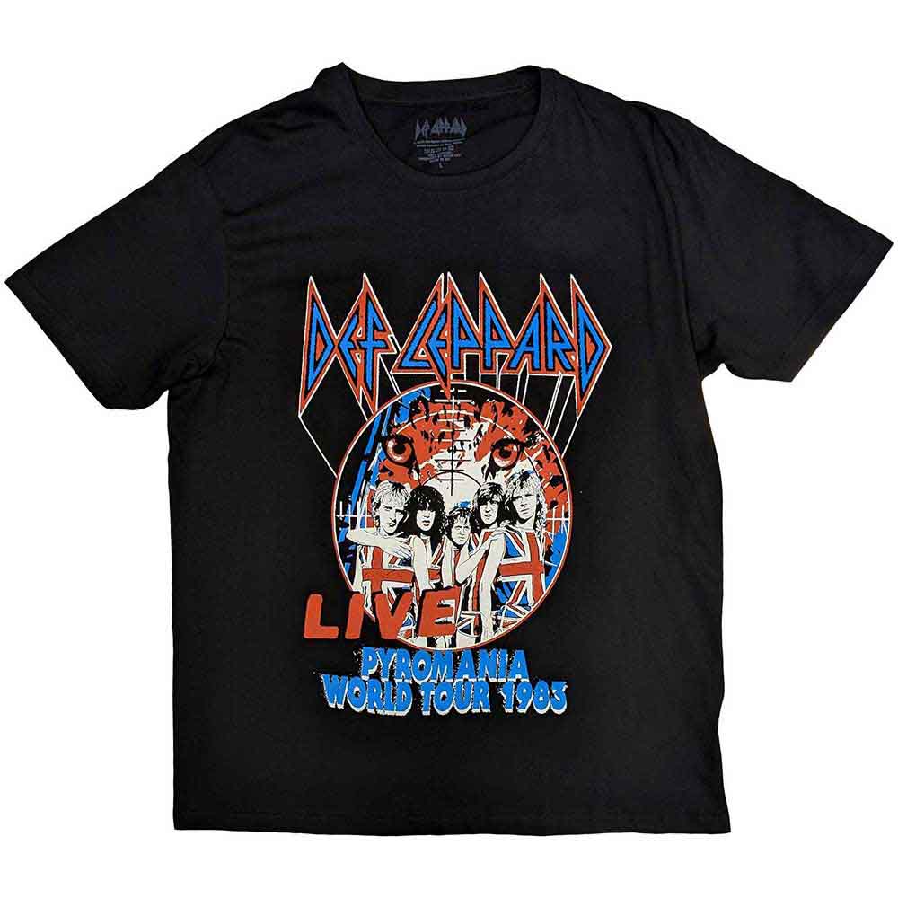 Def Leppard Unisex T-Shirt Pyro World Tour Black (XXL)