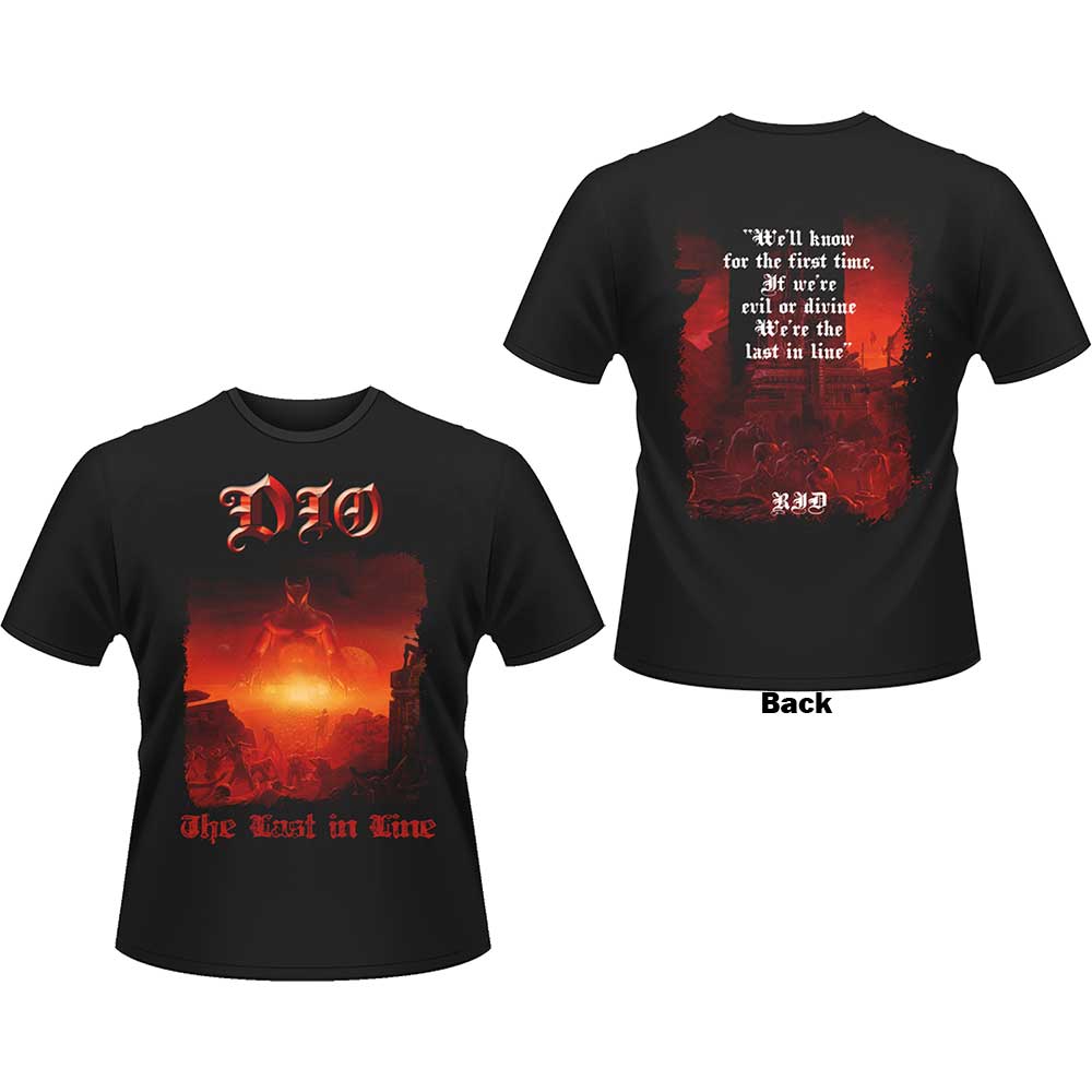 Dio Unisex T-Shirt Last In Line (Back Print) Black (S)