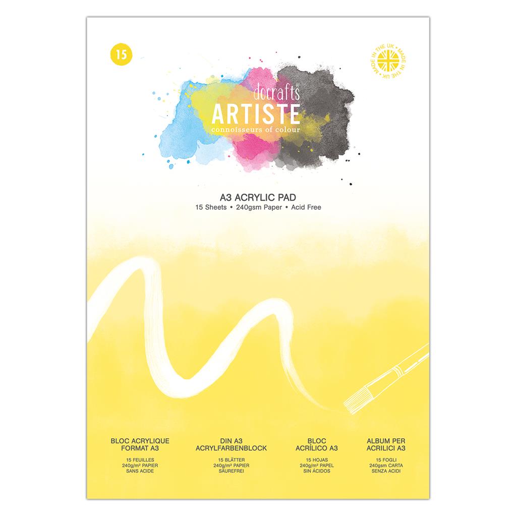 Artiste A3 Acrylic Pad 240gsm 15shts