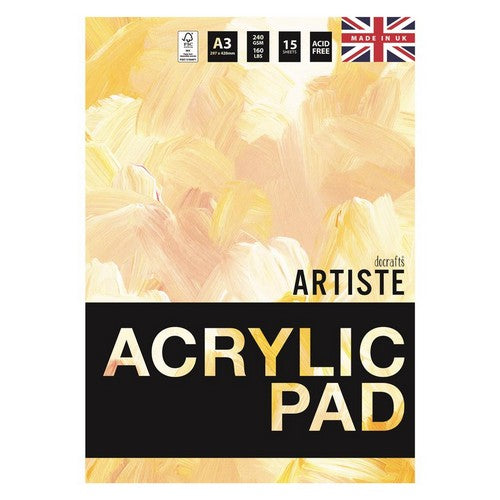 Artiste A3 Acrylic Pad 240gsm 15shts