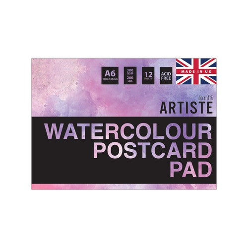 Artiste A6 Watercolour Postcard Pad 300gsm 12shts
