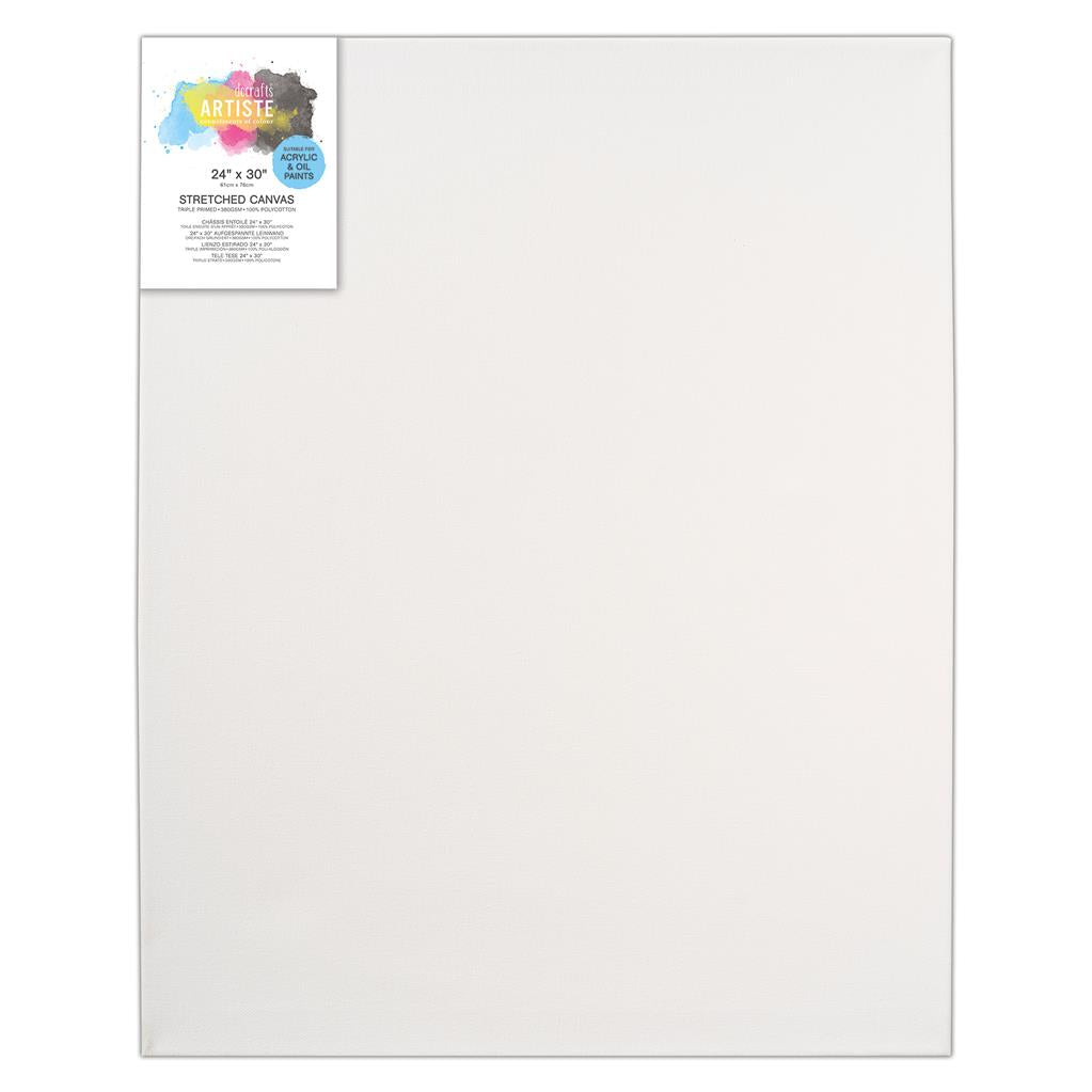 Artiste Stretched Canvas 24" x 30" 380gsm White Wooden Frame