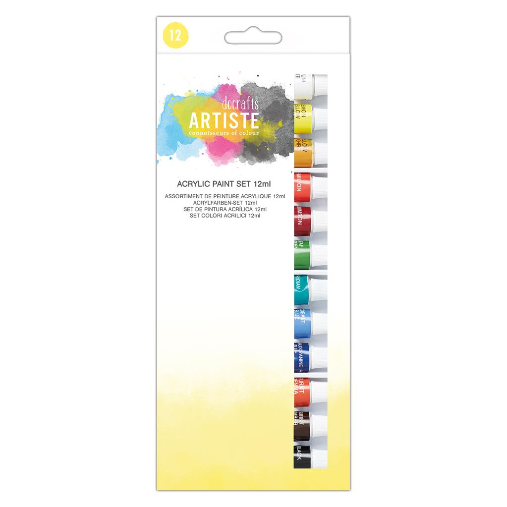 Artiste Acrylic Paint Set 12ml Tubes (12pk)