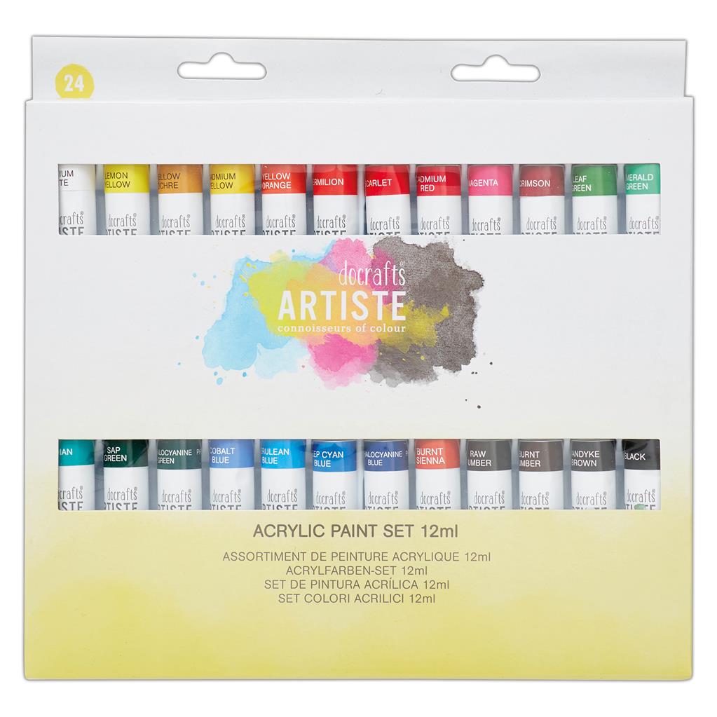 Artiste Acrylic Paint Set 12ml Tubes (24pk)