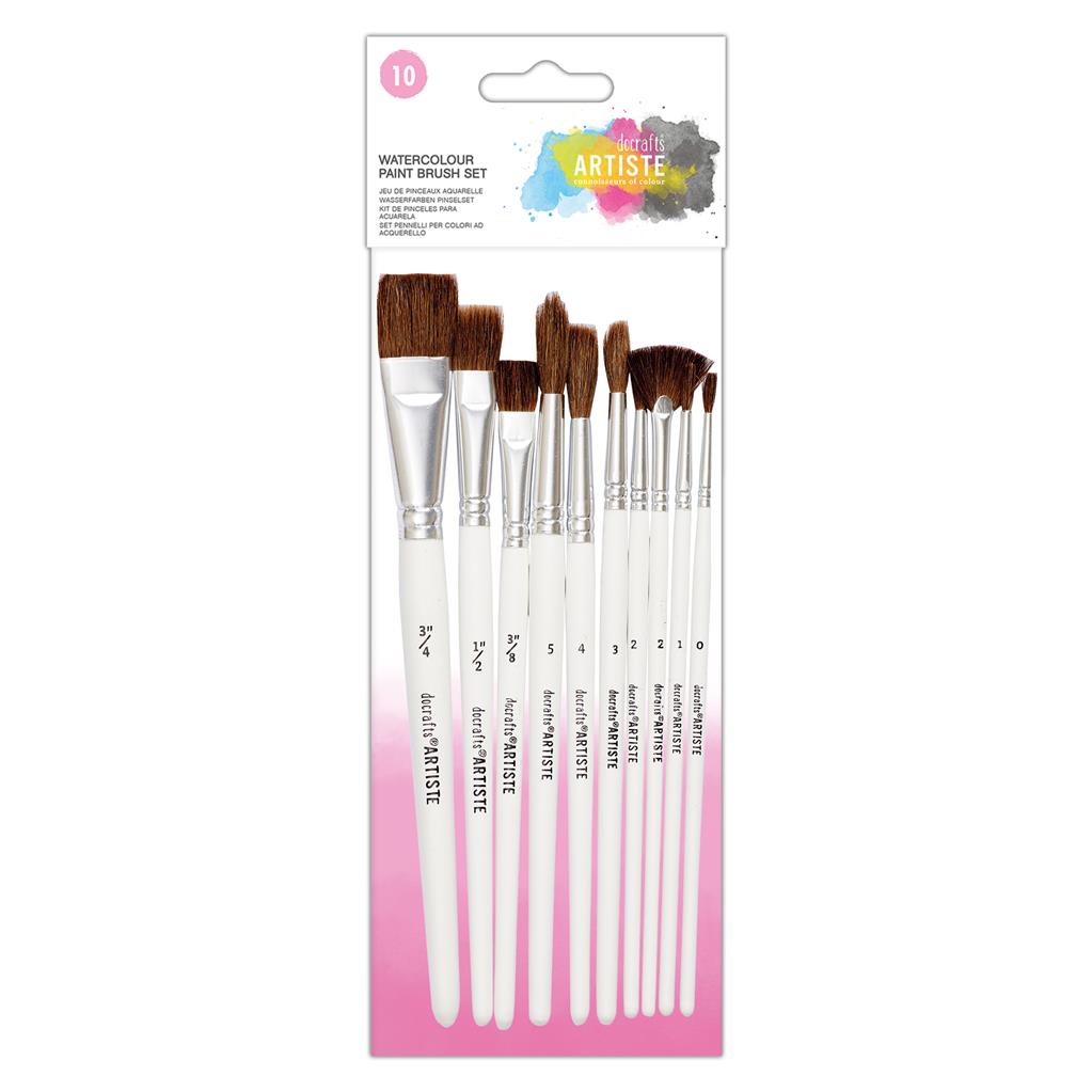 Artiste Watercolour Paint Brush Set (10pk)