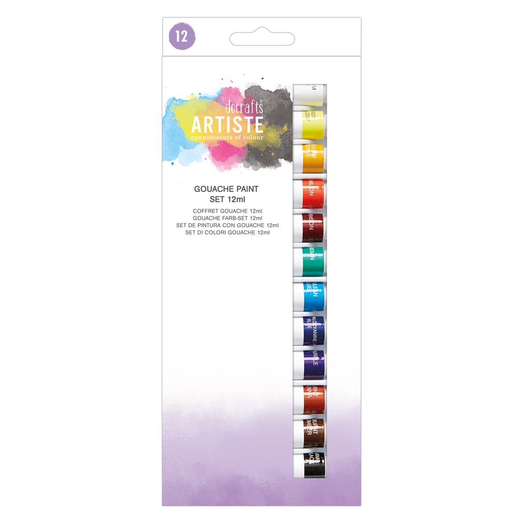 Artiste Gouache Paint Set 12ml Tubes (12pk)