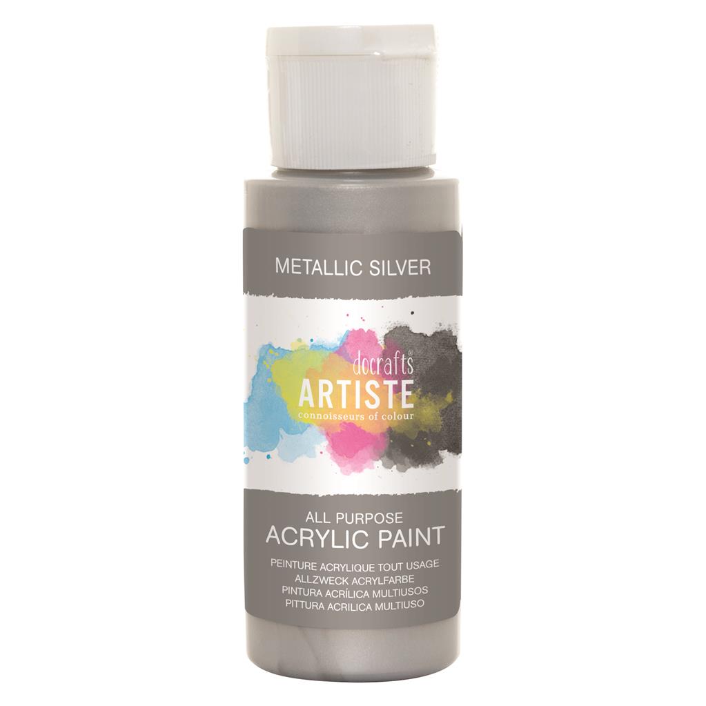 Artiste All Purpose Acrylic Paint - Metallic Silver (2oz)