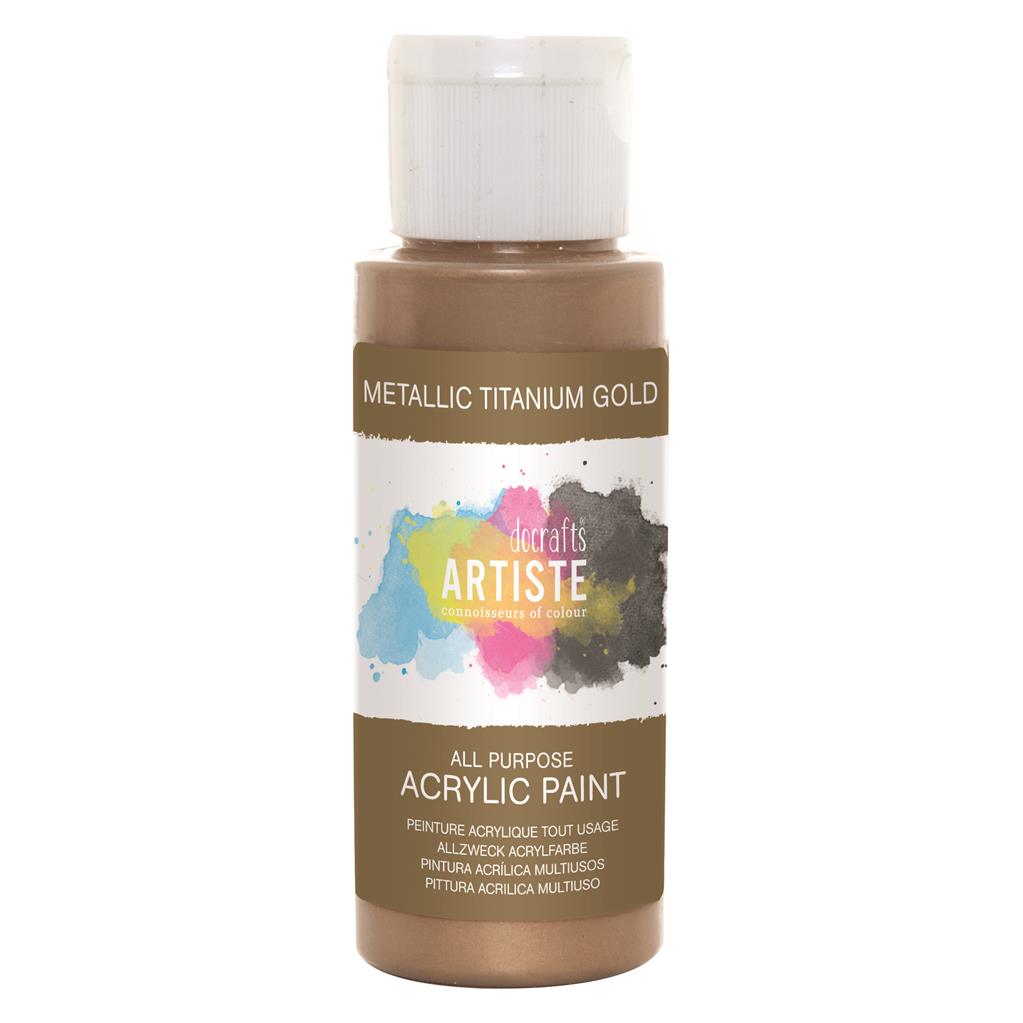 Artiste All Purpose Acrylic Paint - Metallic Titanium Gold