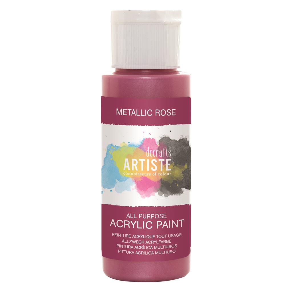 Artiste All Purpose Acrylic Paint - Metallic Rose (2oz)