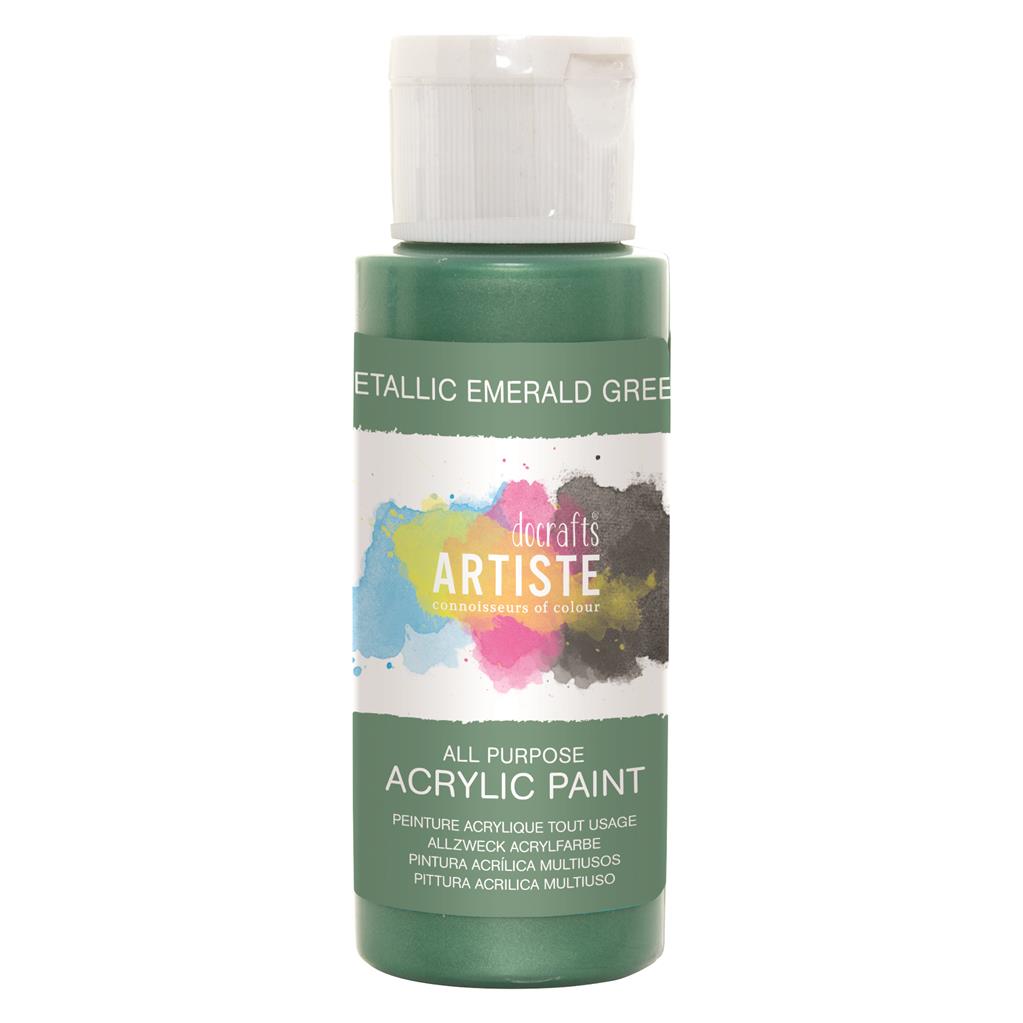 Artiste All Purpose Acrylic Paint - Metallic Emerald Green (2oz)