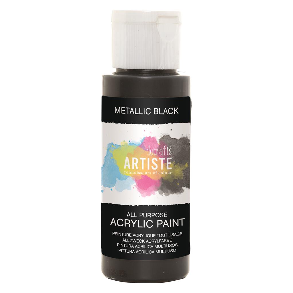 Artiste All Purpose Acrylic Paint - Metallic Black (2oz)