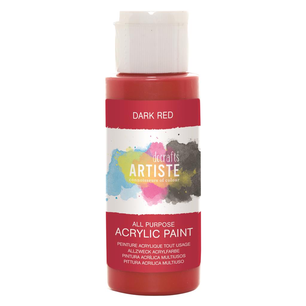 Artiste All Purpose Acrylic Paint - Dark Red (2oz)