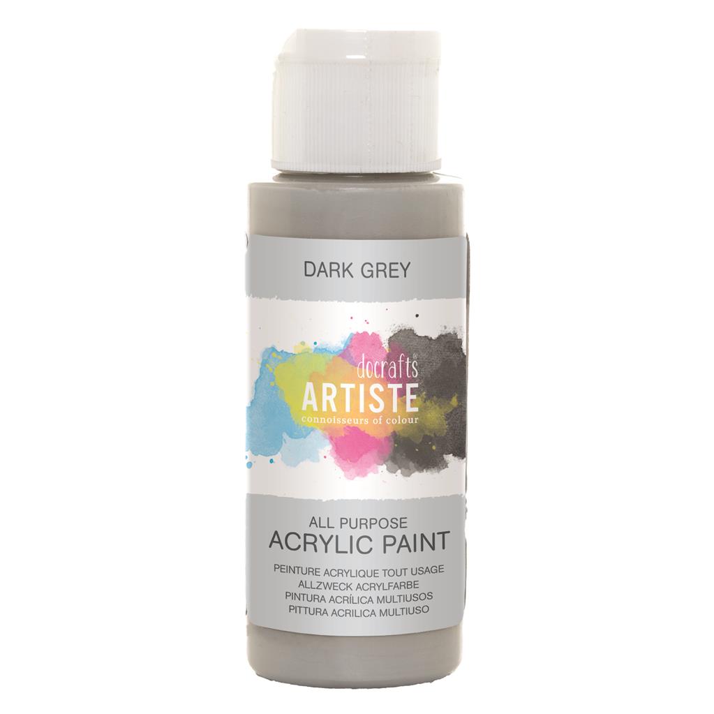 Artiste All Purpose Acrylic Paint - Dark Grey (2oz)