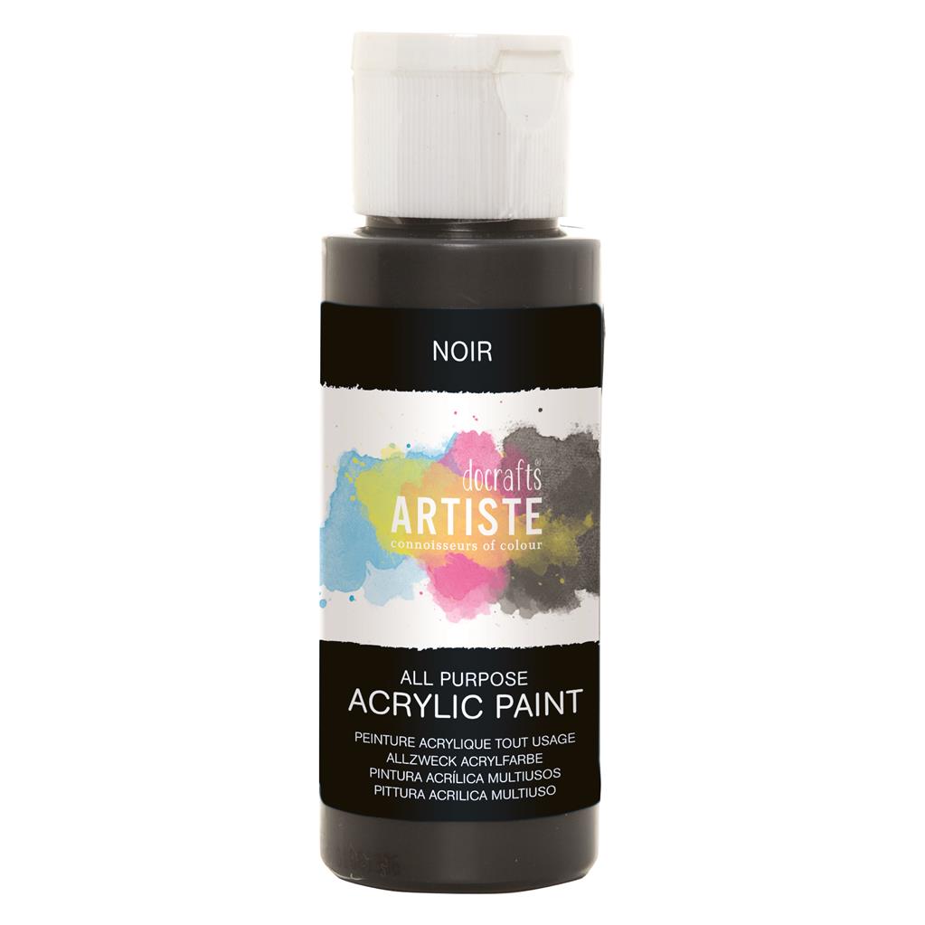 Artiste All Purpose Acrylic Paint - Black/Noir (2oz)