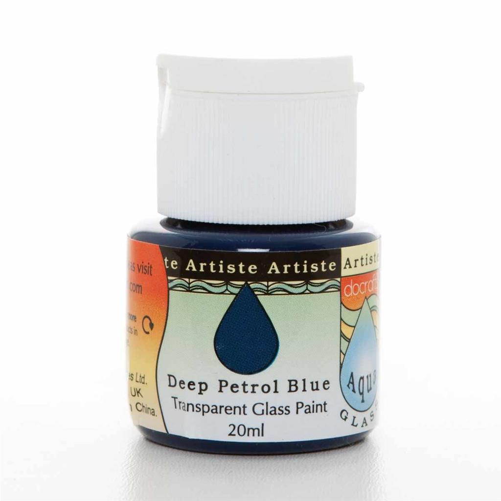 Artiste Aquaglass Glass Paint (20ml) - Deep Petrol Blue