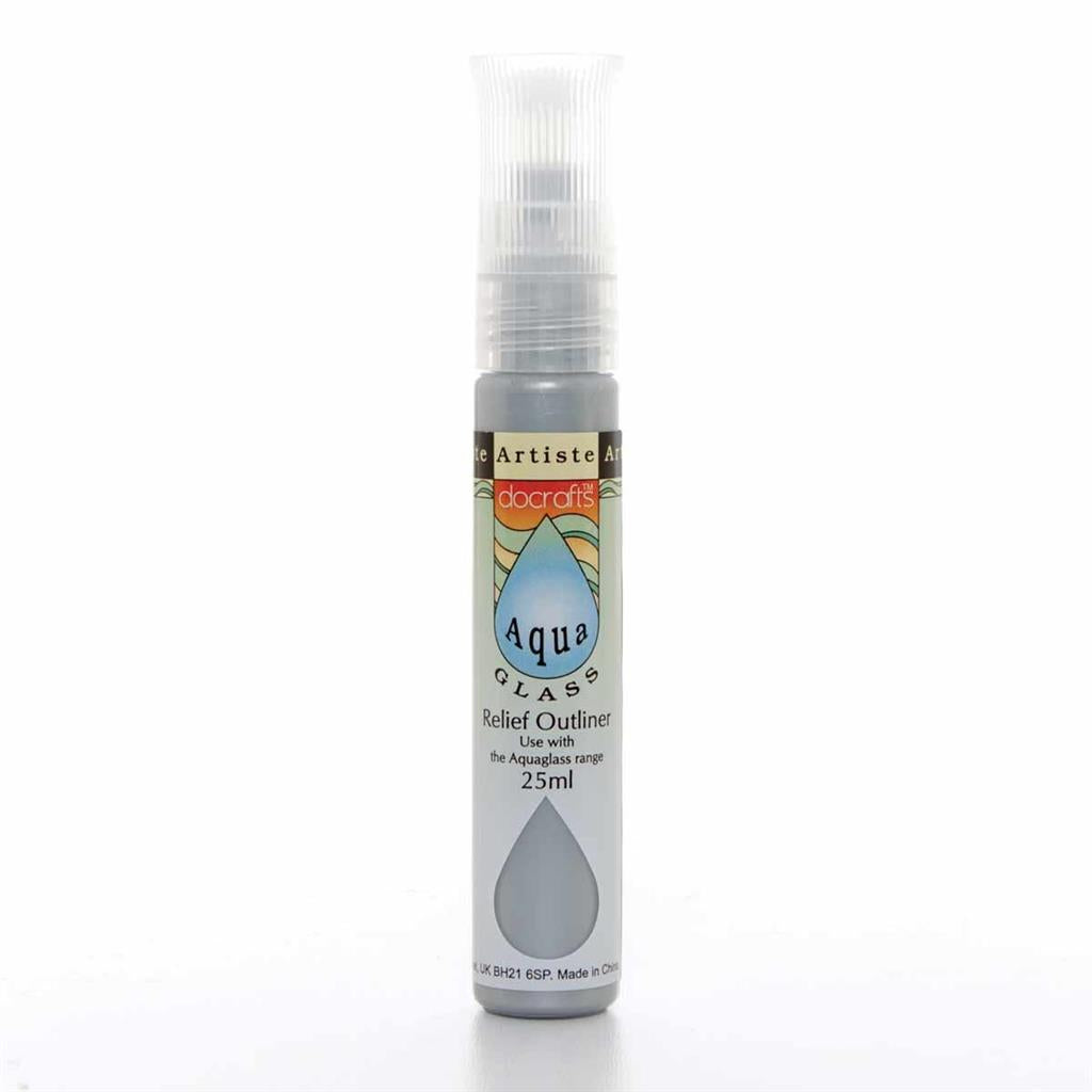 Artiste Aquaglass Relief Outliner Glass Paint (25ml) - Silver