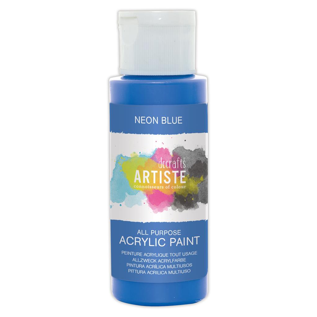 Artiste All Purpose Acrylic Paint - Neon Blue (2oz)