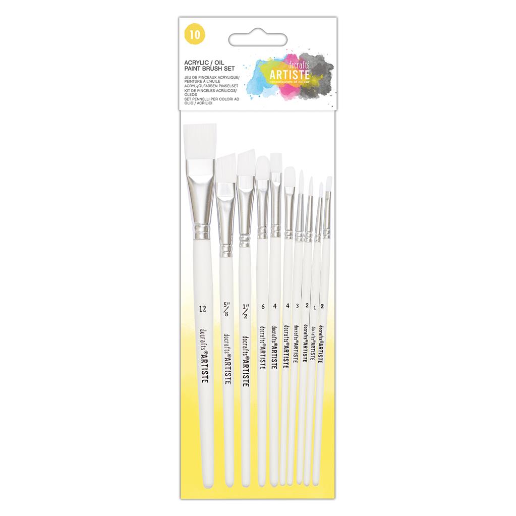 Artiste Acrylic/Oil Paint Brush Set (10pk)