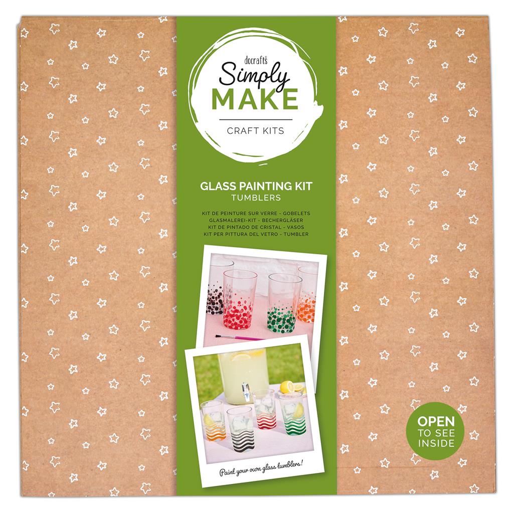 Simply Make Glass Painting Kit - Tumblers (4pk)