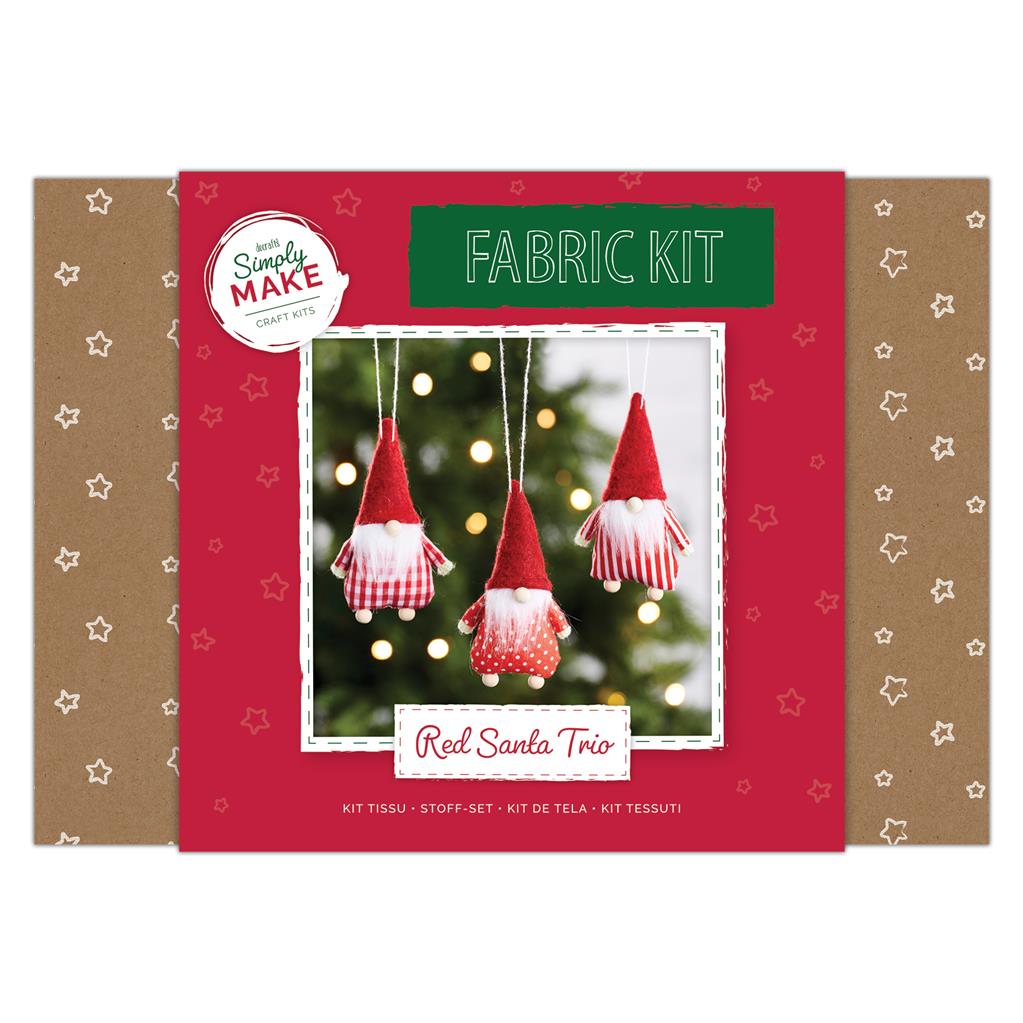 Simply Make Fabric Kit - Red Santa Trio