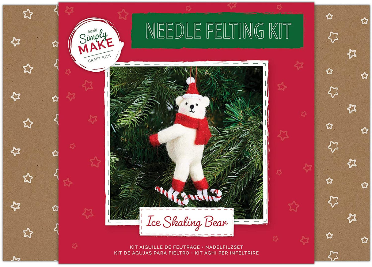 Simply Make Needle Felting Kit Ice Skating Bear