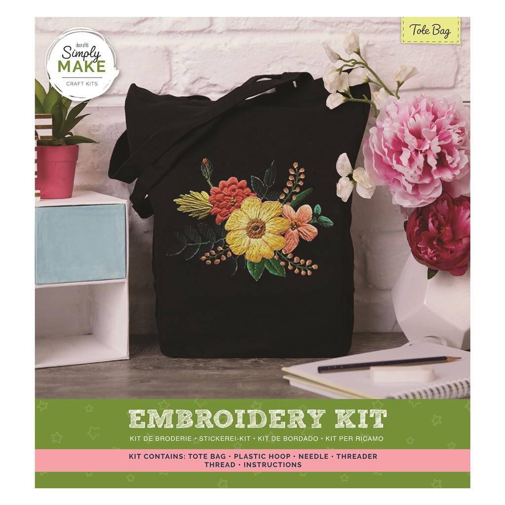 Simply Make Embroidery Tote Bag Kit - Black