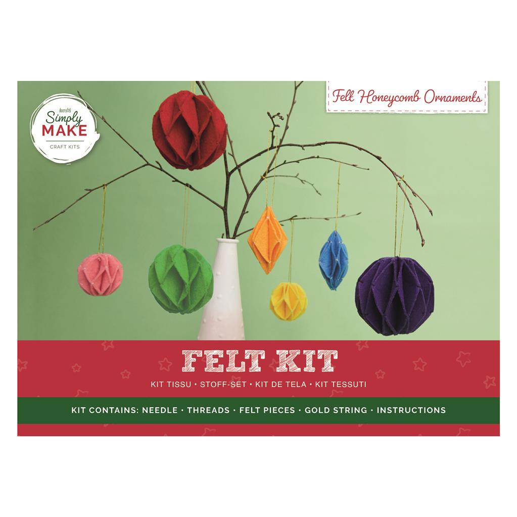 Simply Make Felt Kit - Honeycomb Ornaments (7pk)