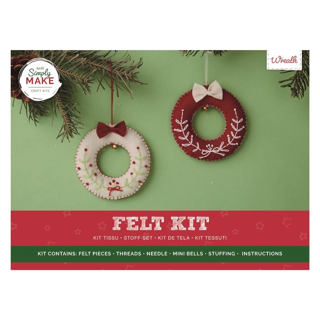 Simply Make Felt Kit - Wreath (2pk)