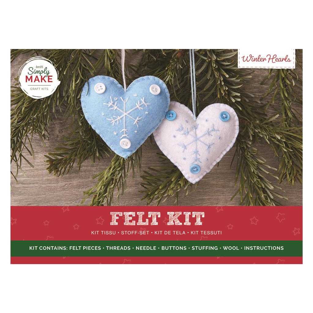 Simply Make Felt Kit - Winter Hearts (2pk)