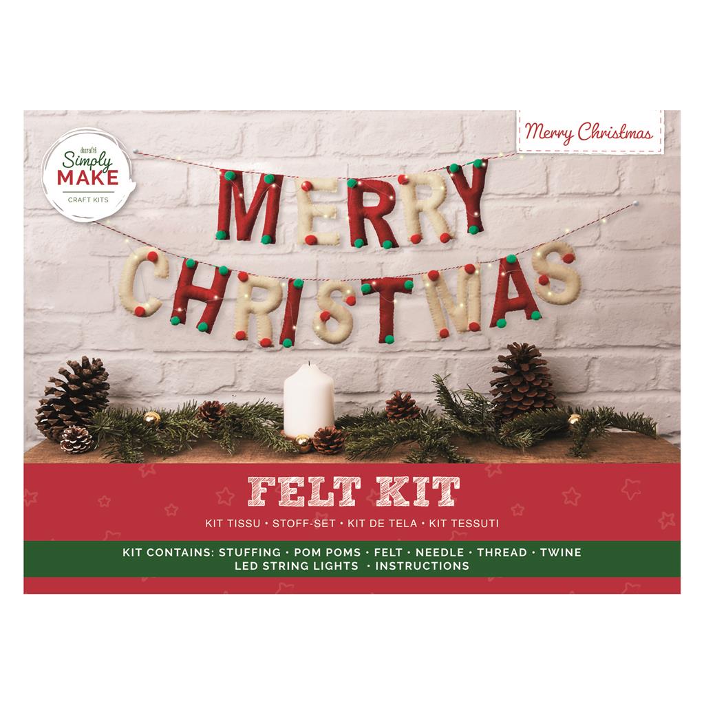 Simply Make Felt Kit - Merry Christmas Light Up Garland