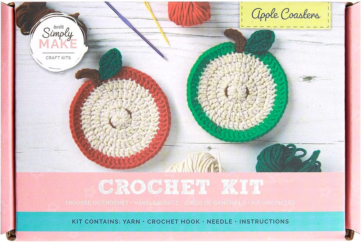 Simply Make Crochet Kit - Apple Coasters