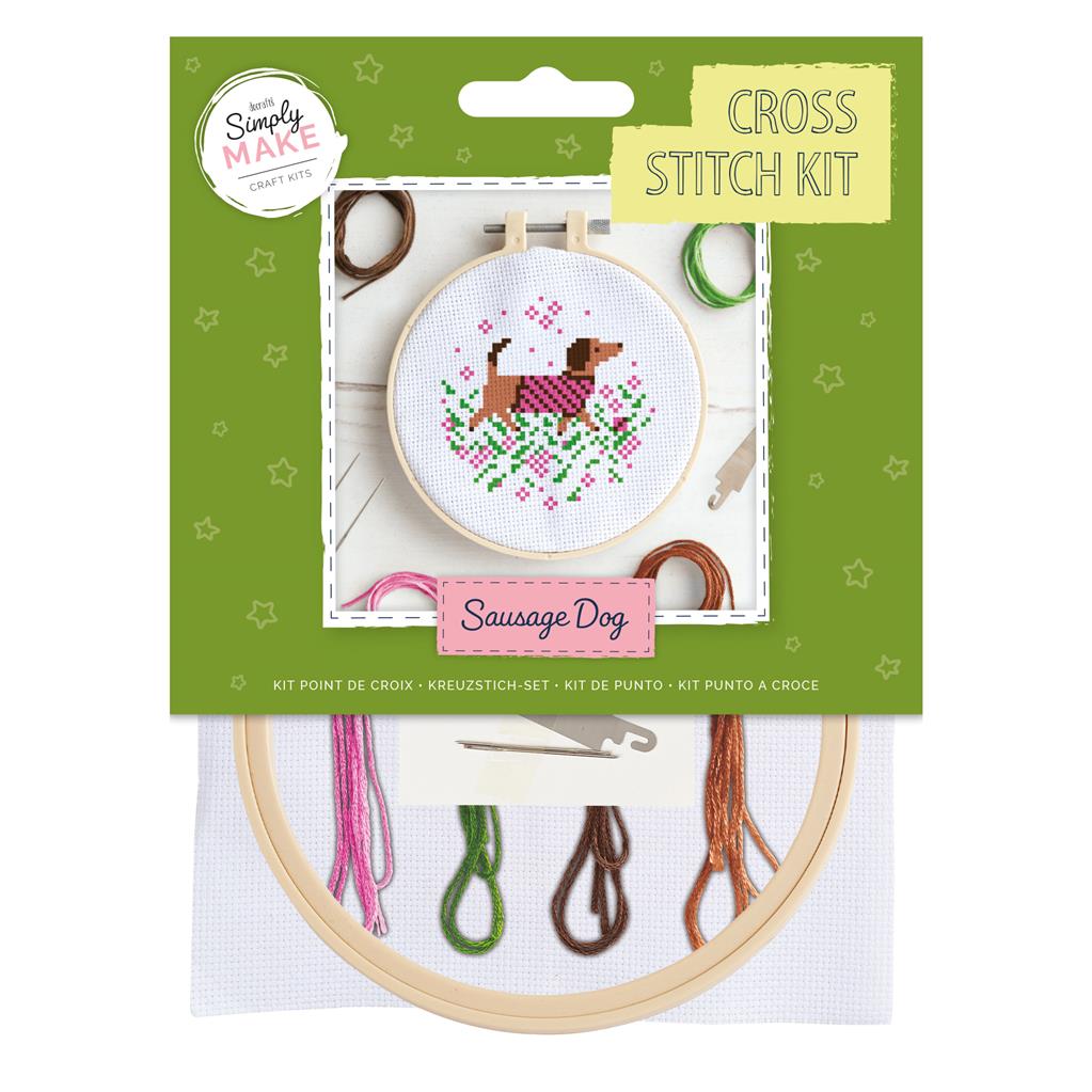 Simply Make 5" Cross Stitch Kit - Sausage Dog