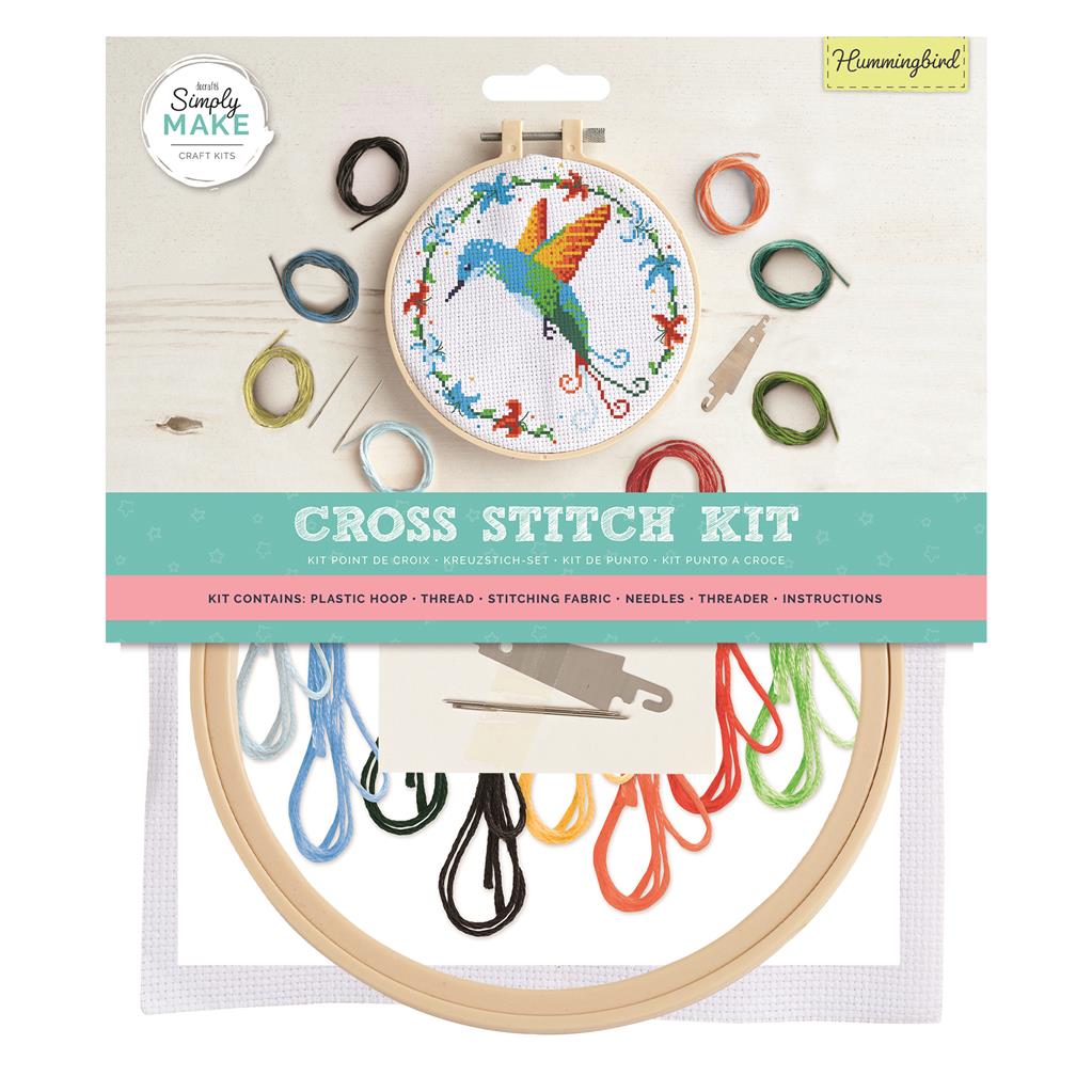 Simply Make 8" Cross Stitch Kit - Hummingbird