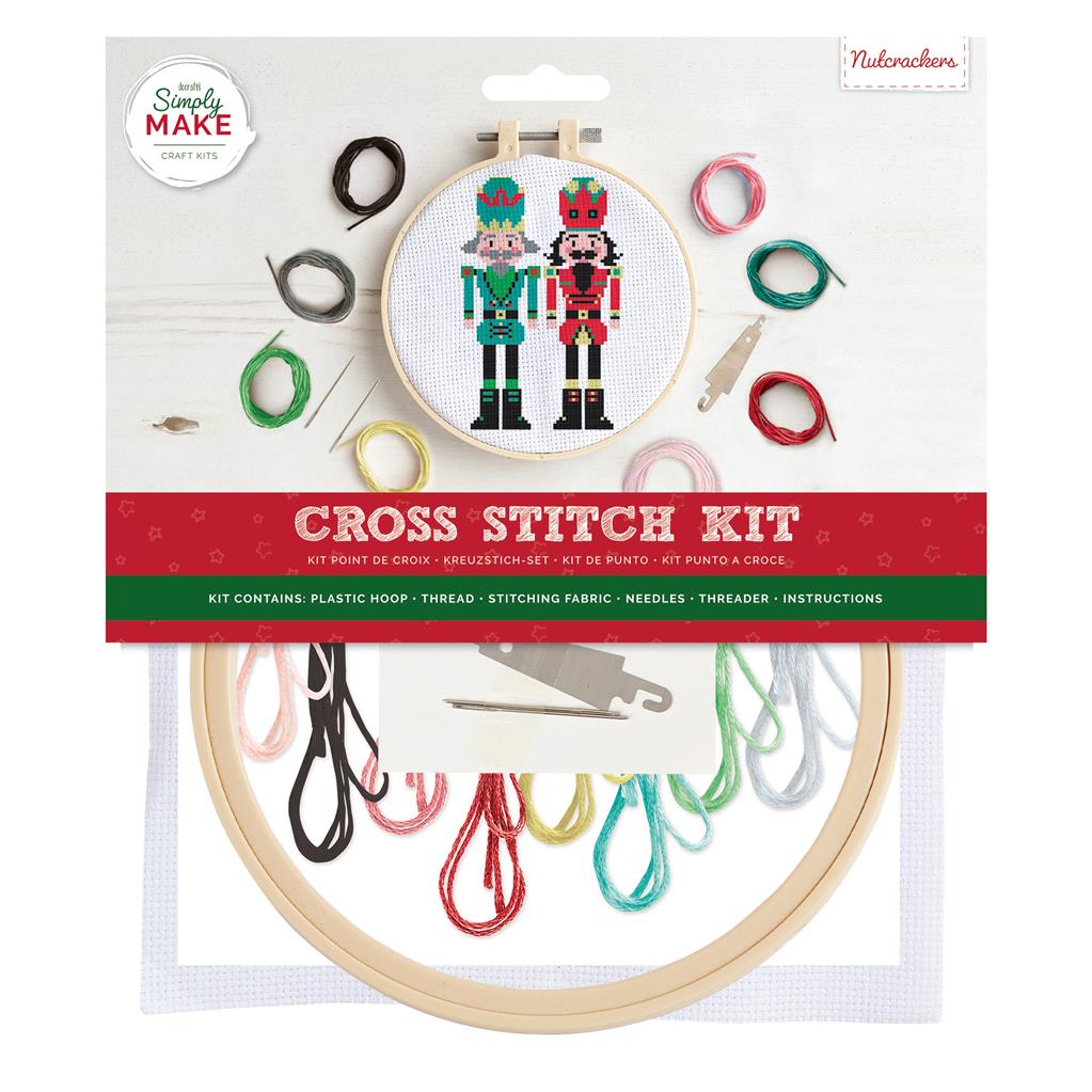 Simply Make 8" Cross Stitch Kit - Nutcrackers