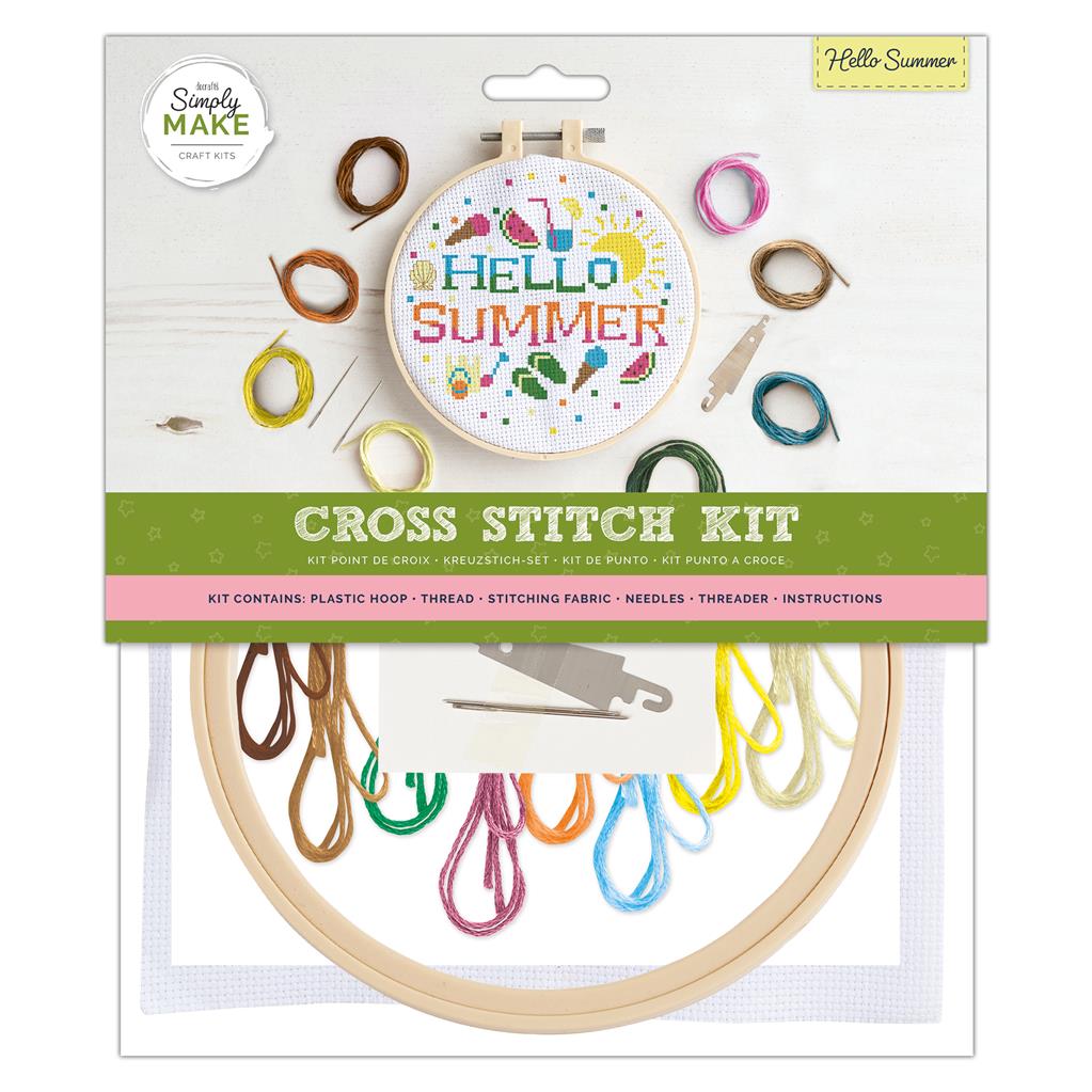 Simply Make 8" Cross Stitch Kit - Hello Summer