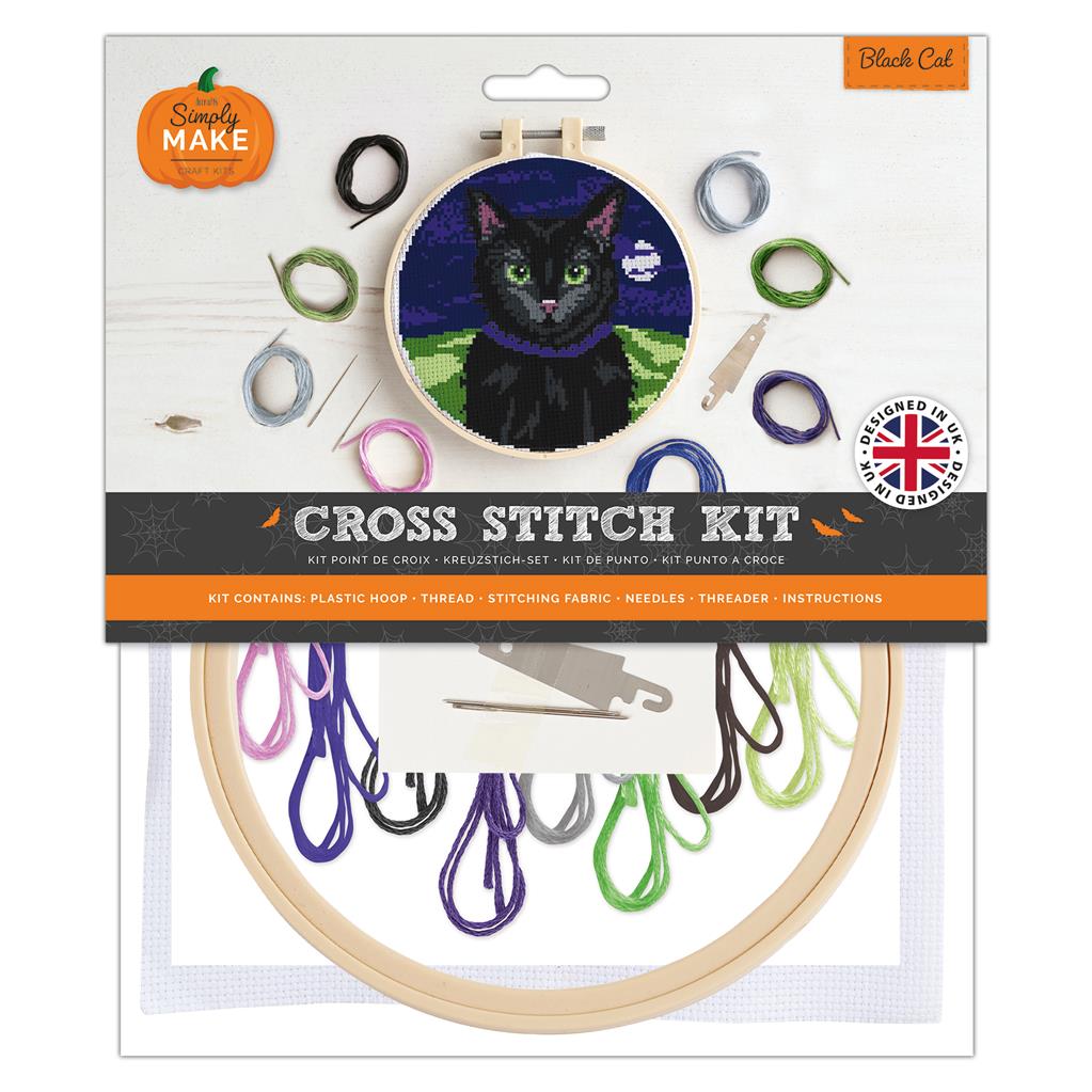 Simply Make 8" Cross Stitch Kit - Black Cat