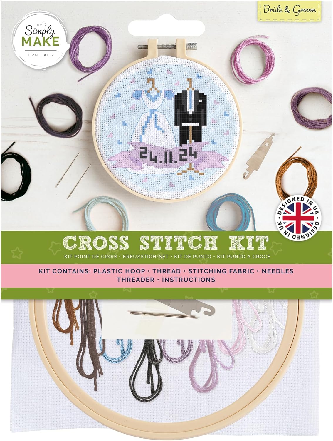 Simply Make 5" Cross Stitch Kit - Bride and Groom