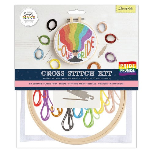 Simply Make 8" Pride Cross Stitch Kit - Love Pride