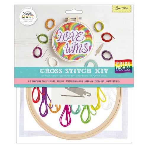 Simply Make 8" Pride Cross Stitch Kit - Love Wins