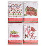 Simply Make Mini Xmas Cross Stitch Kit - Home for Christmas (4pk)