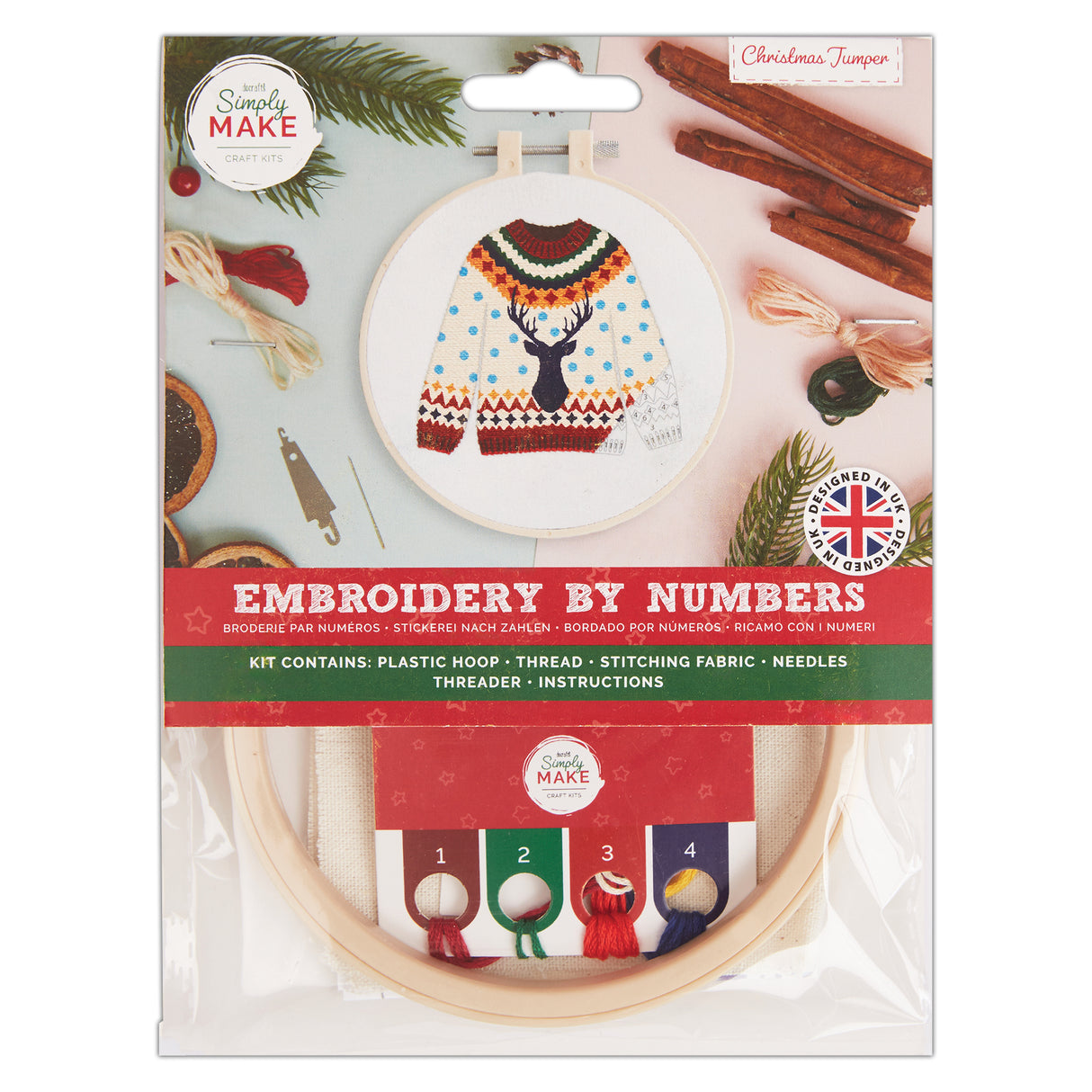 Simply Make Embroidery By Numbers - Christmas Jumper