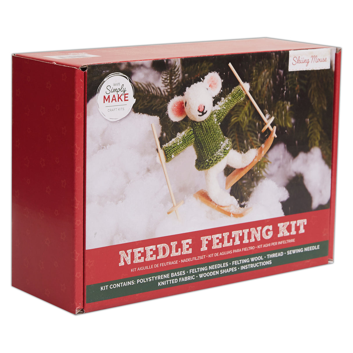 Simply Make Needle Felting Kit - Skiing Mouse