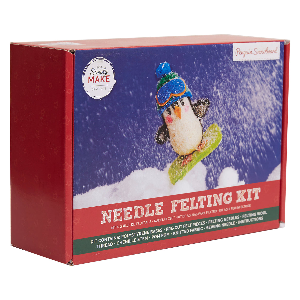 Simply Make Needle Felting Kit - Snowboard Penguin